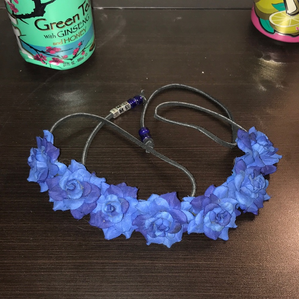 Blue Rose Flower Crown